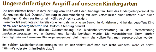 Faksimile aus der Gemeindezeitung von Bad Deutsch-Altenburg